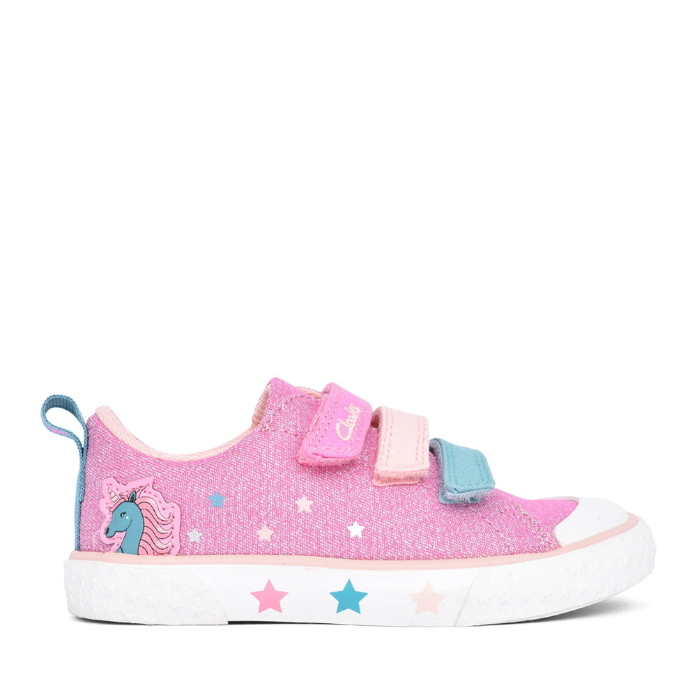 Girls Foxing Play Pink Canvas Shoe In Kids F Fit