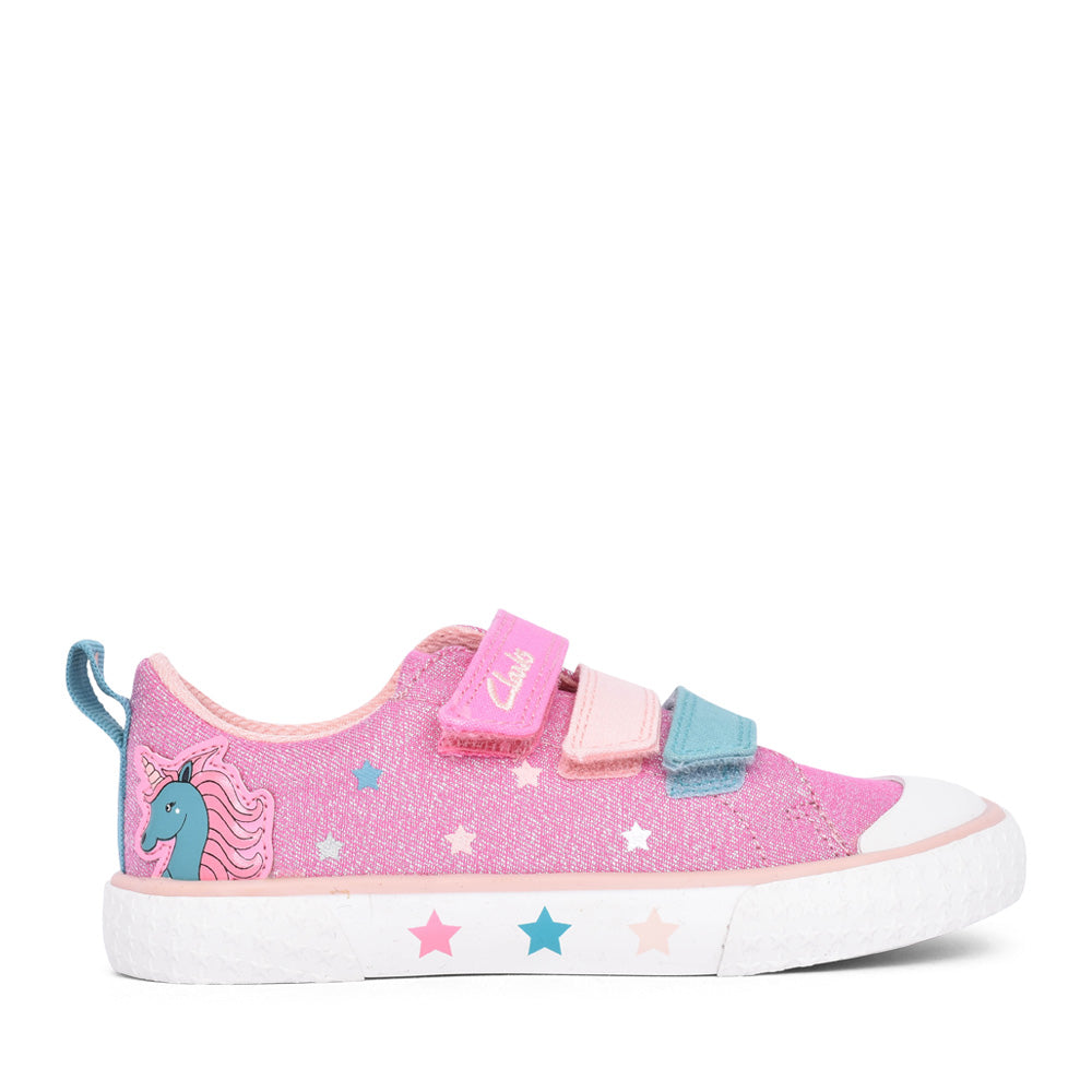 Girls Foxing Play Pink Canvas Shoe In Kids F Fit