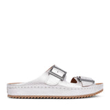 Ladies Brookleigh Sun Leather D-fit Mule In Silver