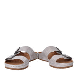 Ladies Brookleigh Sun Leather D-fit Mule In Silver