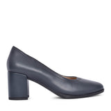 Ladies Freva55 Court Leather D-fit Court Shoe In Navy
