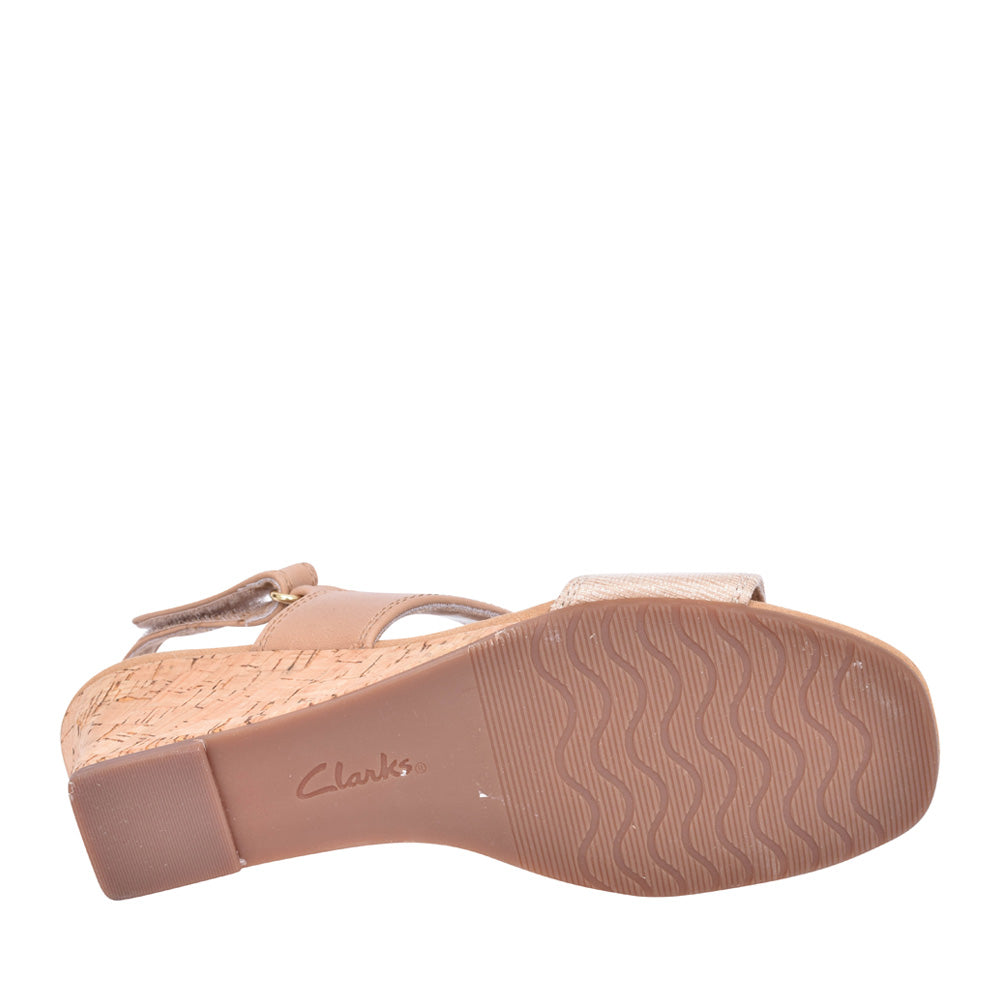 Ladies Kyarra Faye Leather E-fit Sandal In Beige