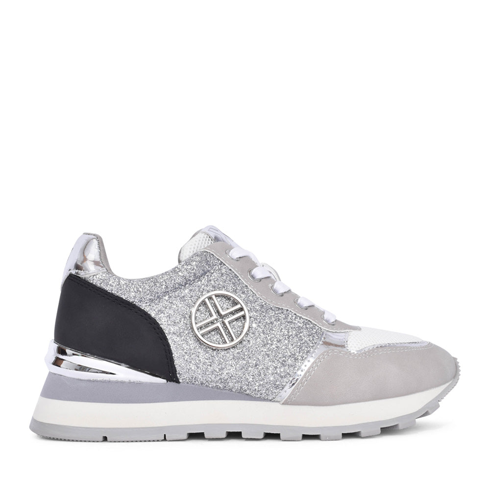 Ladies 141112 Laced Trainer In Grey