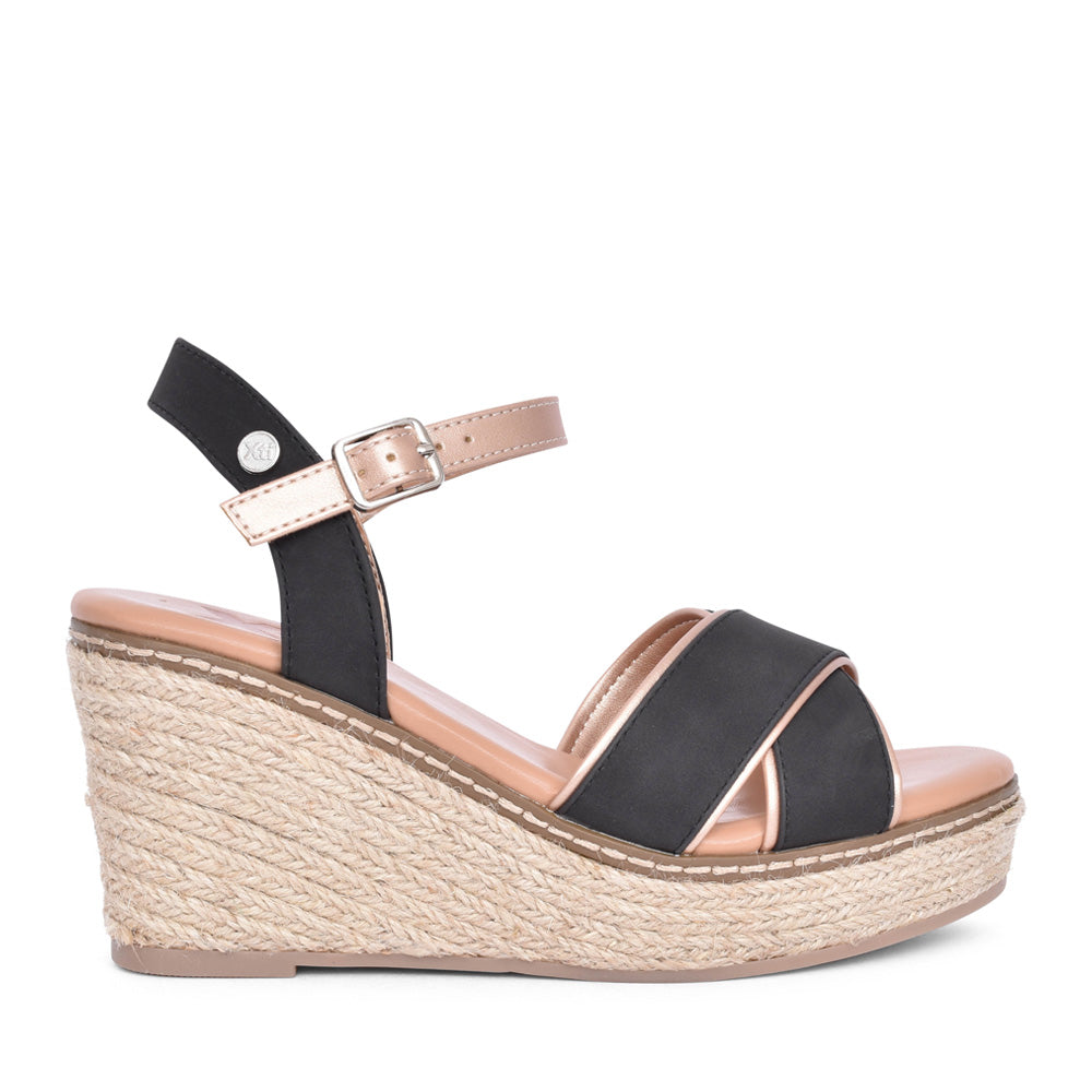 Ladies 141282 Wedge Sandal In Black