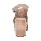 Ladies 141098 Block Heeled Sandal In Taupe