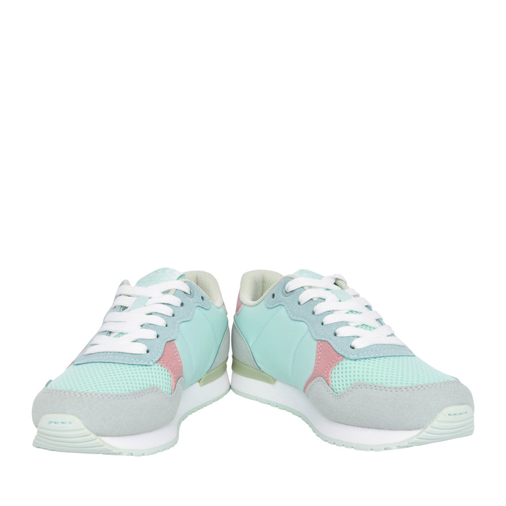 Ladies 141024 Laced Trainer In Aqua