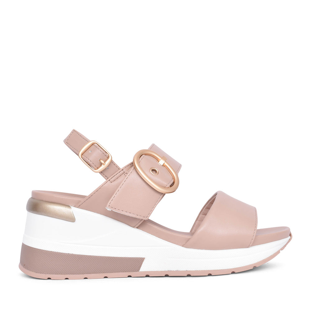 Ladies 141410 Wedged Sandal In Nude