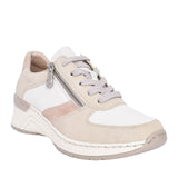 Ladies N4307 Laced Trainer In Beige