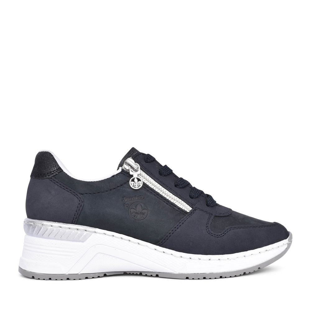 Ladies N4338 Laced Wedge Trainer In Navy