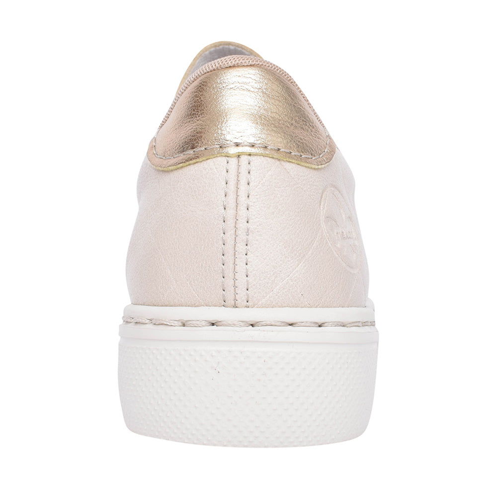 Rieker L9800 Laced Trainer In Beige