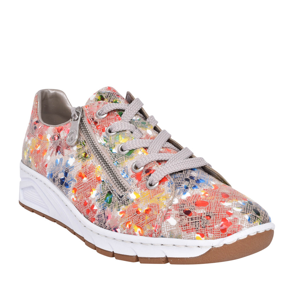 Ladies N3302 Laced Trainer In Multi-colour