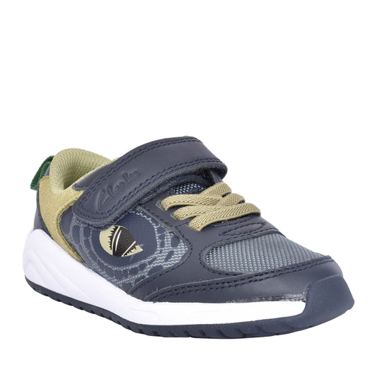 Boys Aeon Search K Kids Navy/ Green Velcro Trainer In Kids F Fit