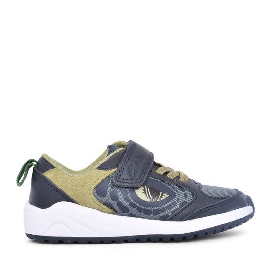 Boys Aeon Search K Kids Navy/ Green Velcro Trainer In Kids G Fit