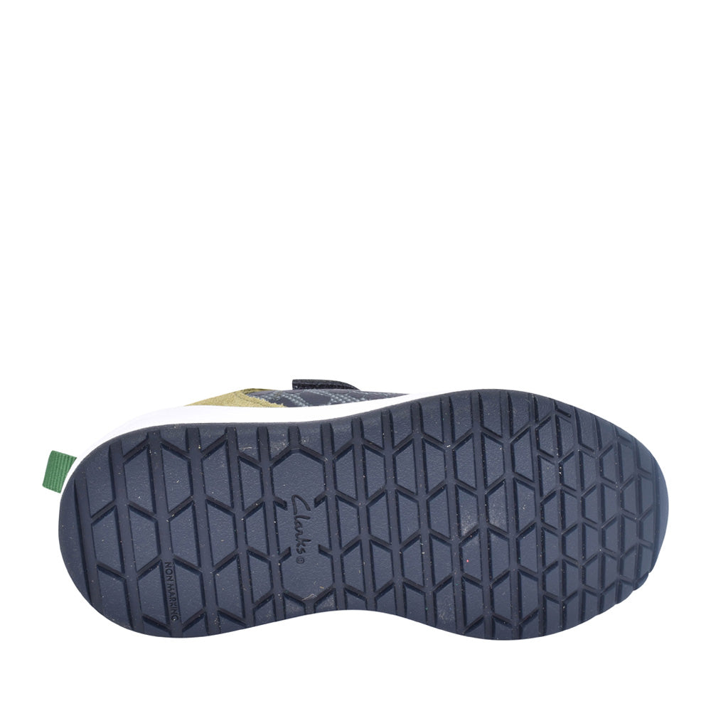 Boys Aeon Search K Kids Navy/ Green Velcro Trainer In Kids G Fit