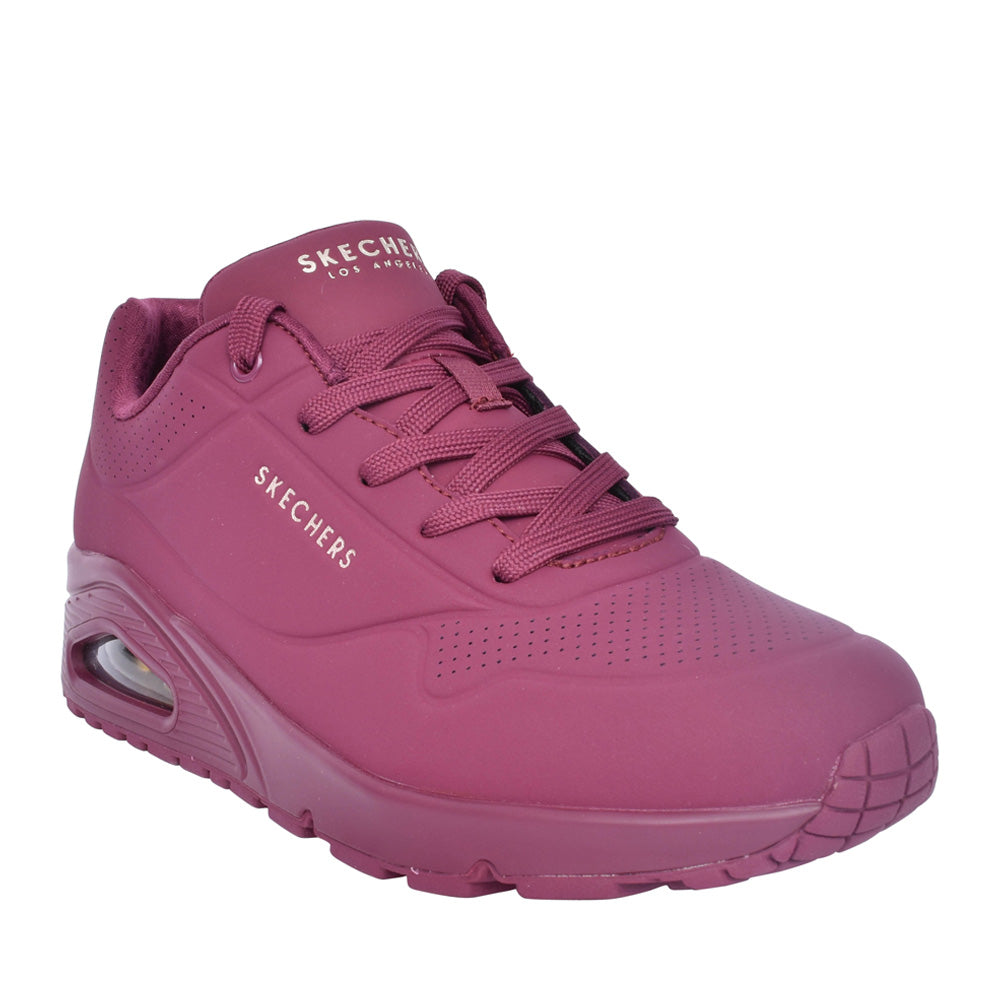 Ladies 73690 Uno Stand On Air Laced Trainer In Plum
