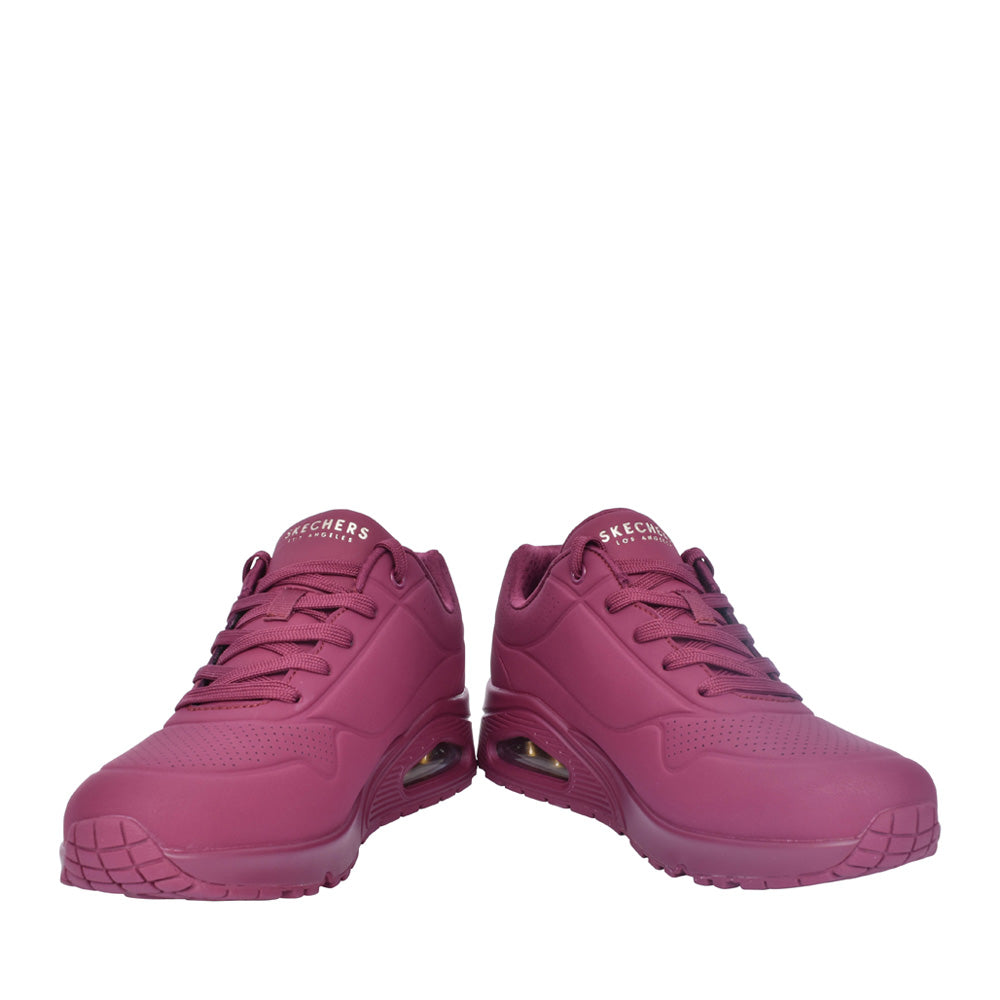 Ladies 73690 Uno Stand On Air Laced Trainer In Plum