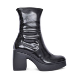Ladies H-4942 Block Heel Calf Boot In Black