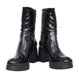 Ladies H-4942 Block Heel Calf Boot In Black