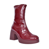 Ladies H-4942 Block Heel Calf Boot In Burgandy
