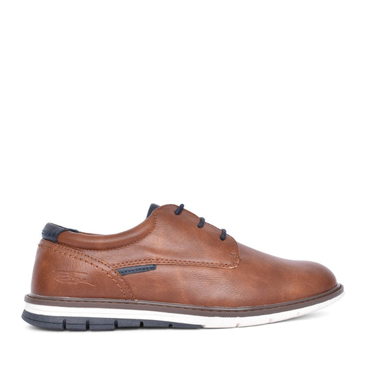 Boys Greaves Laced Shoe In Camel