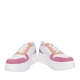 Ladies M7814 Laced Trainer In White Multi