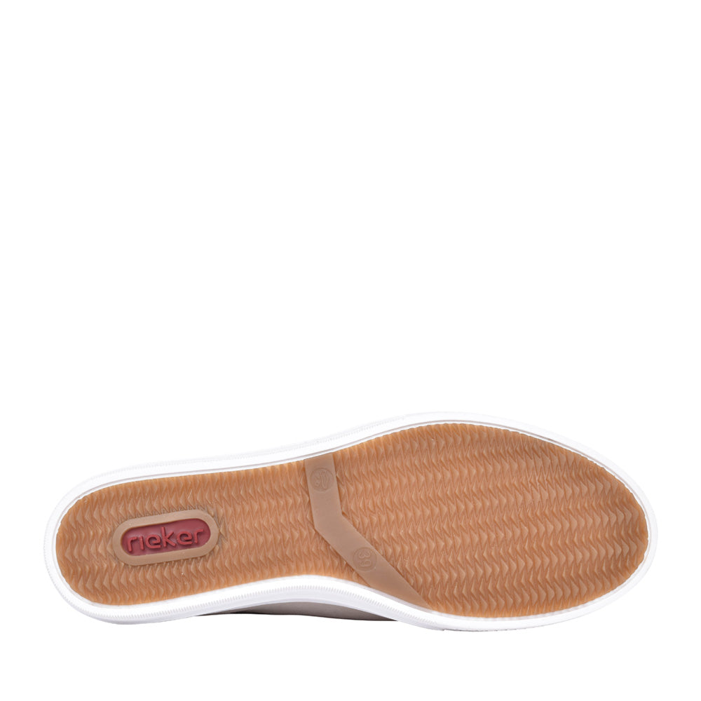 Ladies L59l1 Laced Trainer In Beige