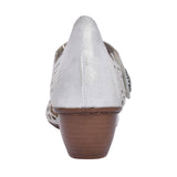 Ladies 43753 Low Heel Velcro Shoe In Silver