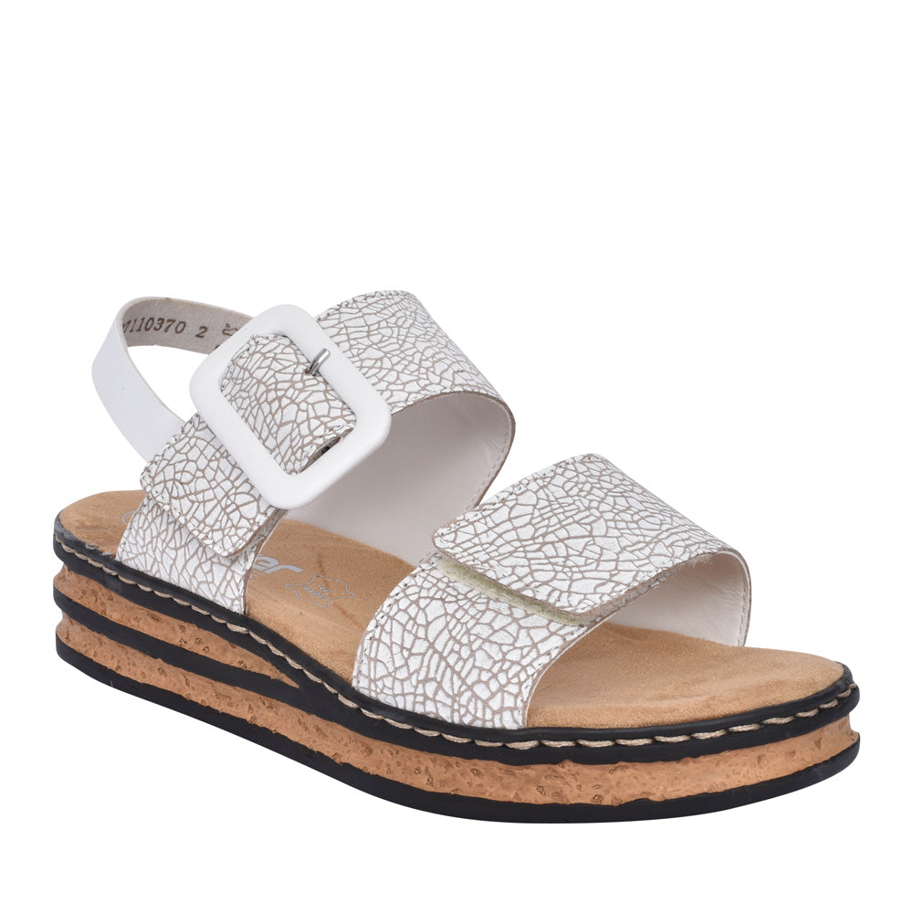 Ladies 62950 Velcro Sandal In White