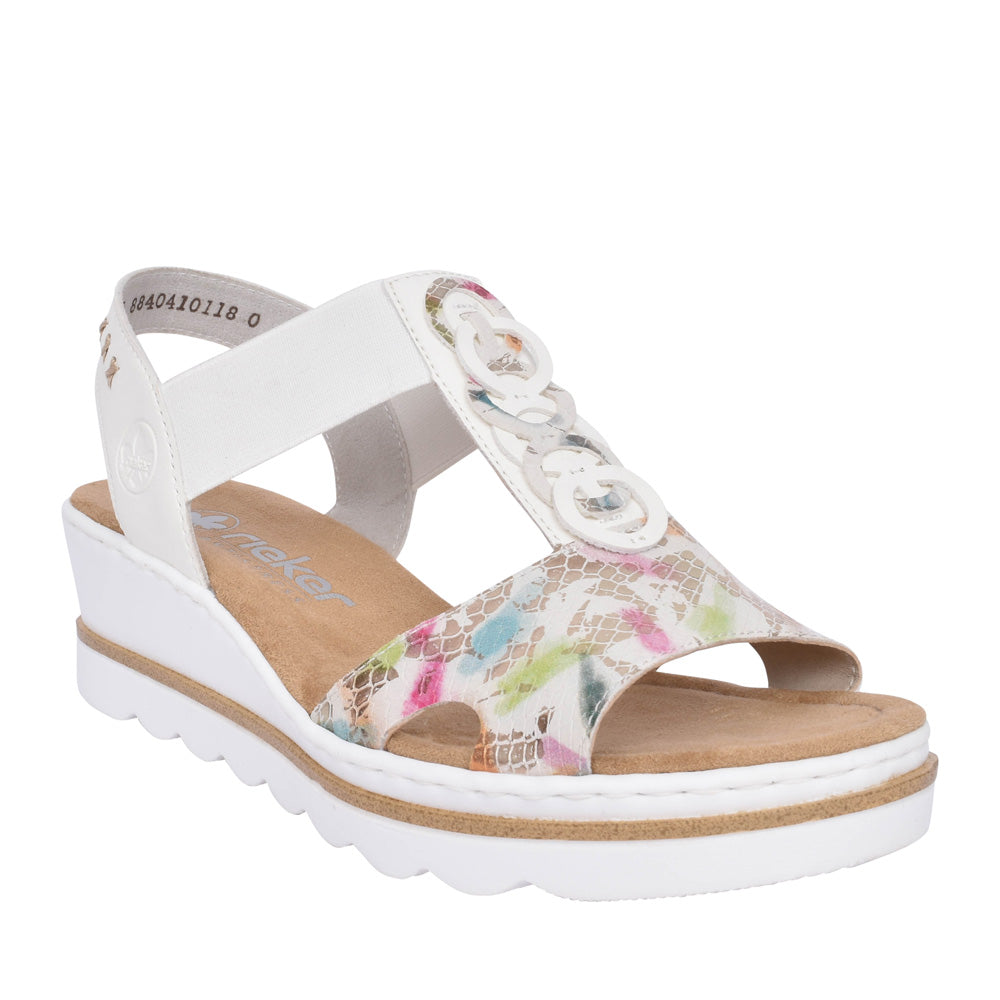 Ladies 67498 Wedge Sandal In Multi-colour