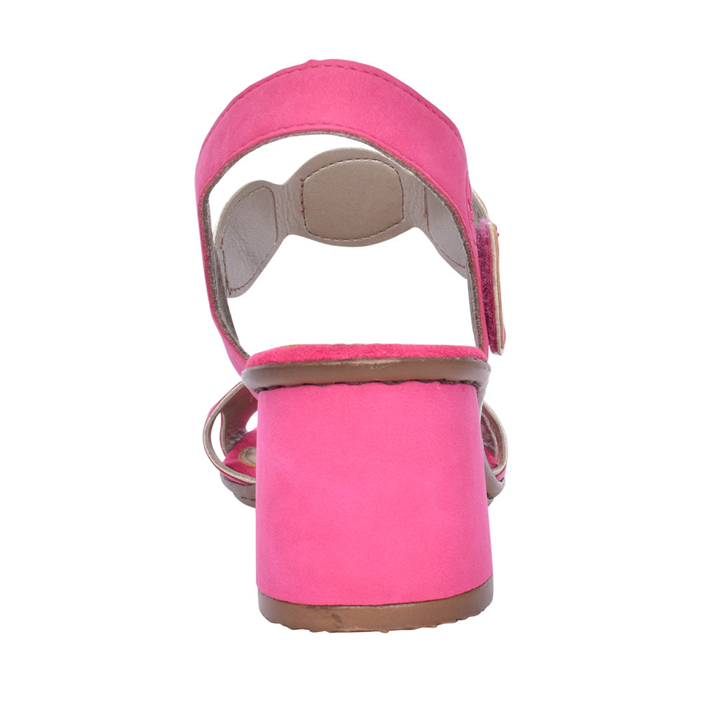 Ladies 64691 Low Heel Sandal In Fuchsia