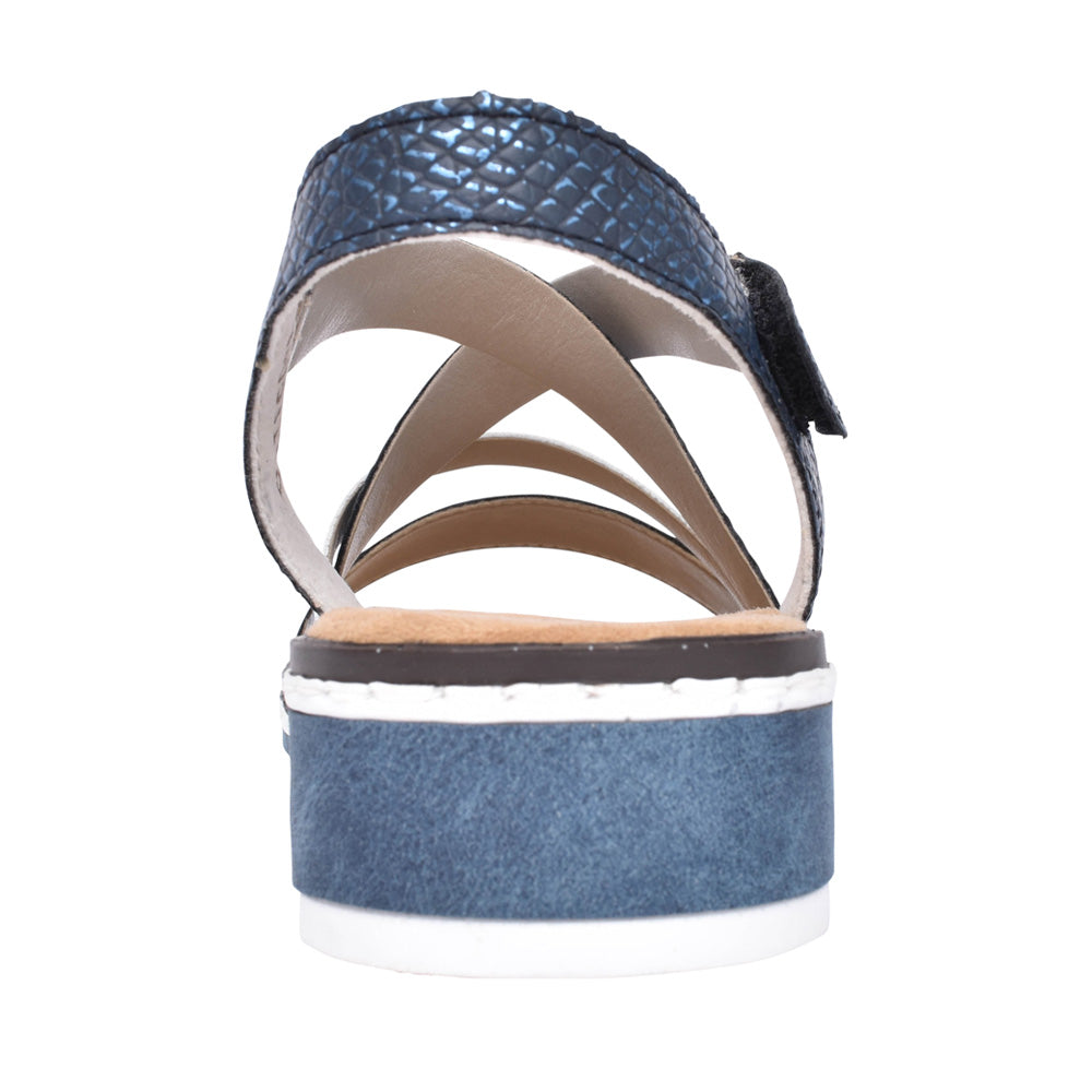 Ladies V3663 Low Heel Sandal In Blue
