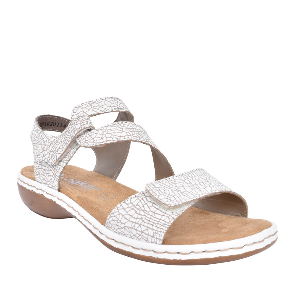 Ladies 659c7 Low Heel Sandal In White