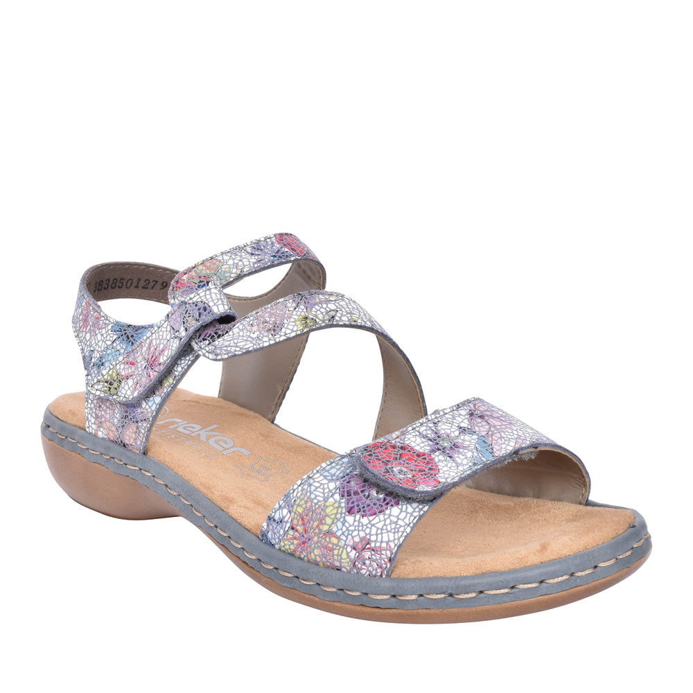 Ladies 659c7 Low Heel Sandal In Multi-colour
