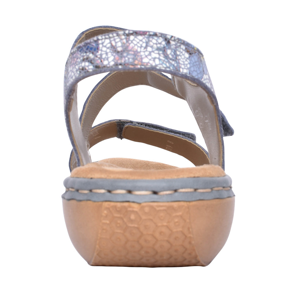 Ladies 659c7 Low Heel Sandal In Multi-colour