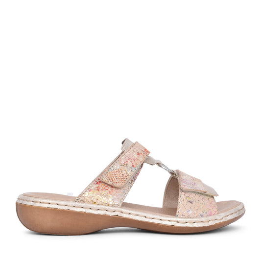 Ladies 659x6 Velcro Mule In Rose