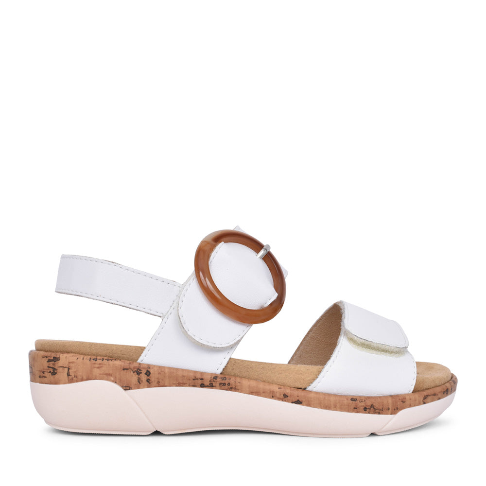 Ladies R6853 Velcro Sandal In White