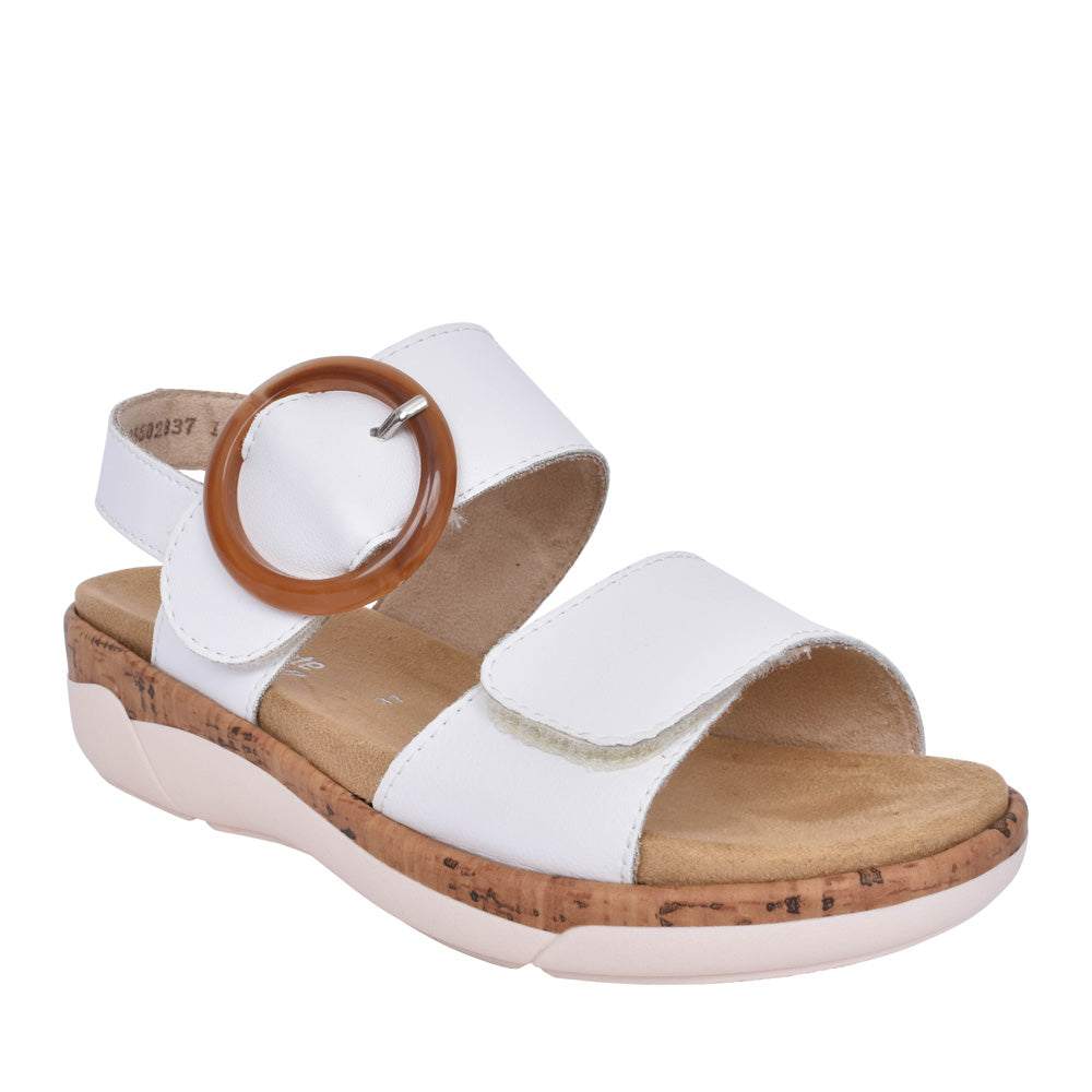 Ladies R6853 Velcro Sandal In White