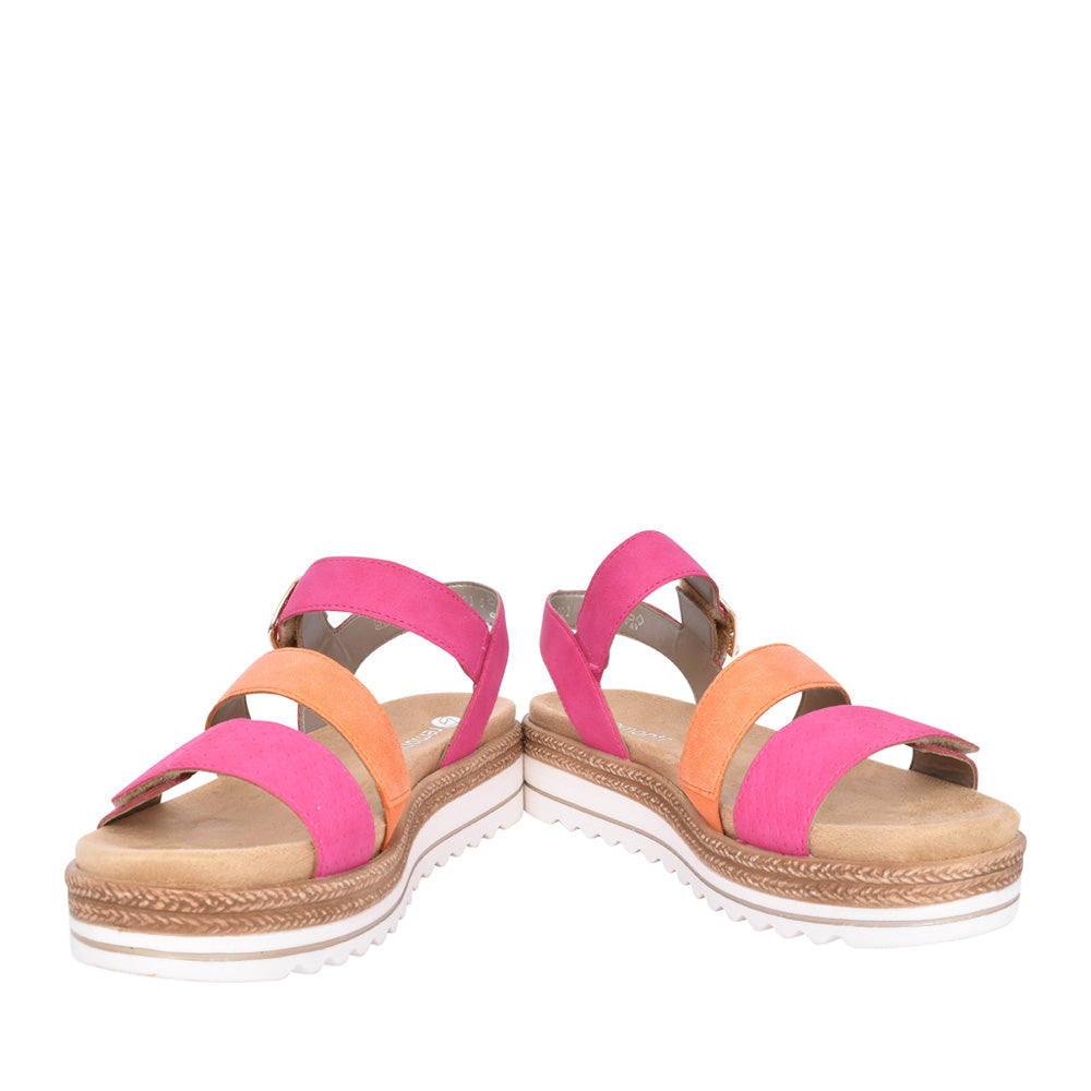 Ladies D0q55 Velcro Sandal In Pink