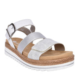 Ladies D0q55 Velcro Sandal In Silver