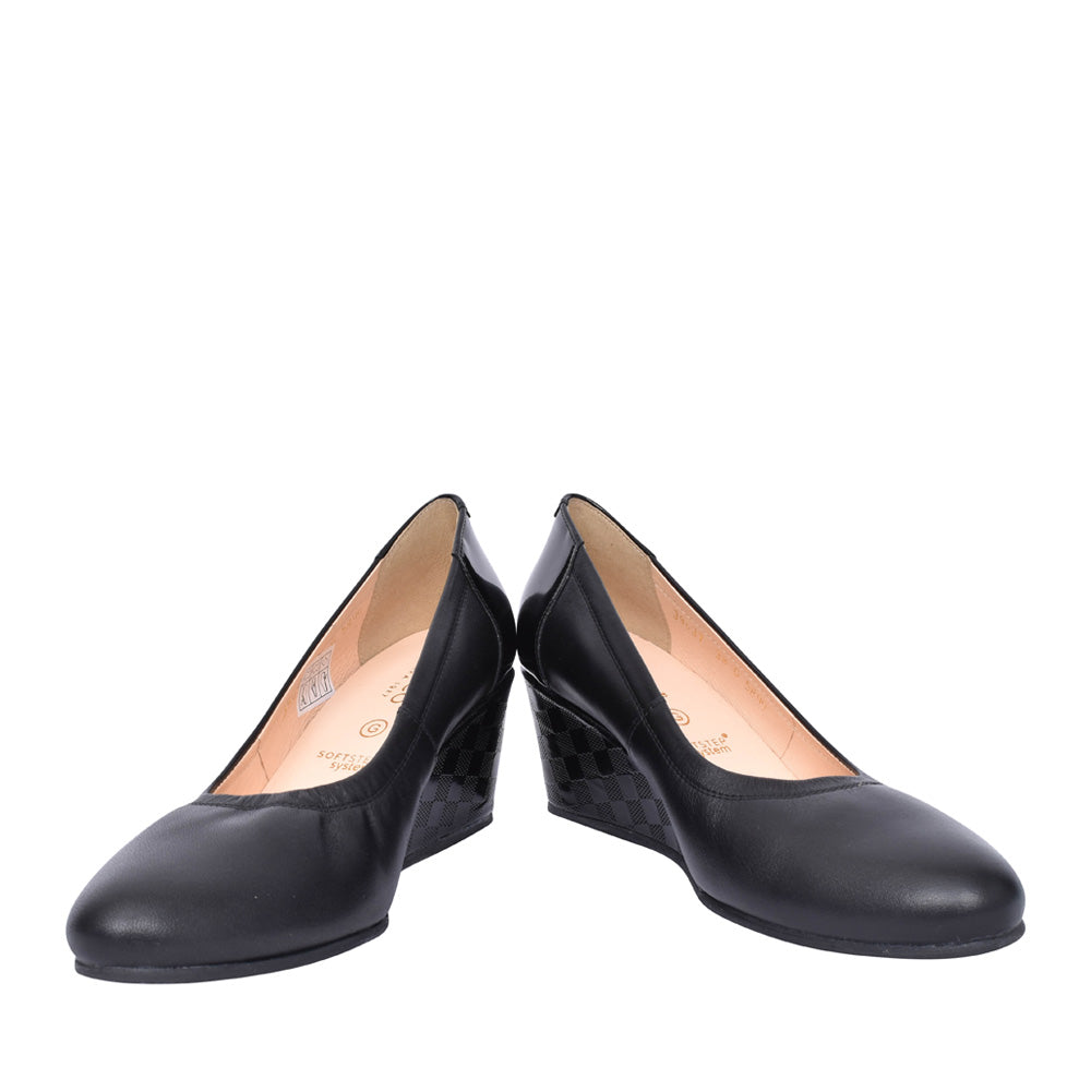 Ladies 5899 G-fit Wedge Court Shoe In Black