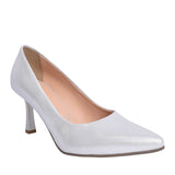Ladies 6178 G-fit Medium Heel Court Shoe In Silver