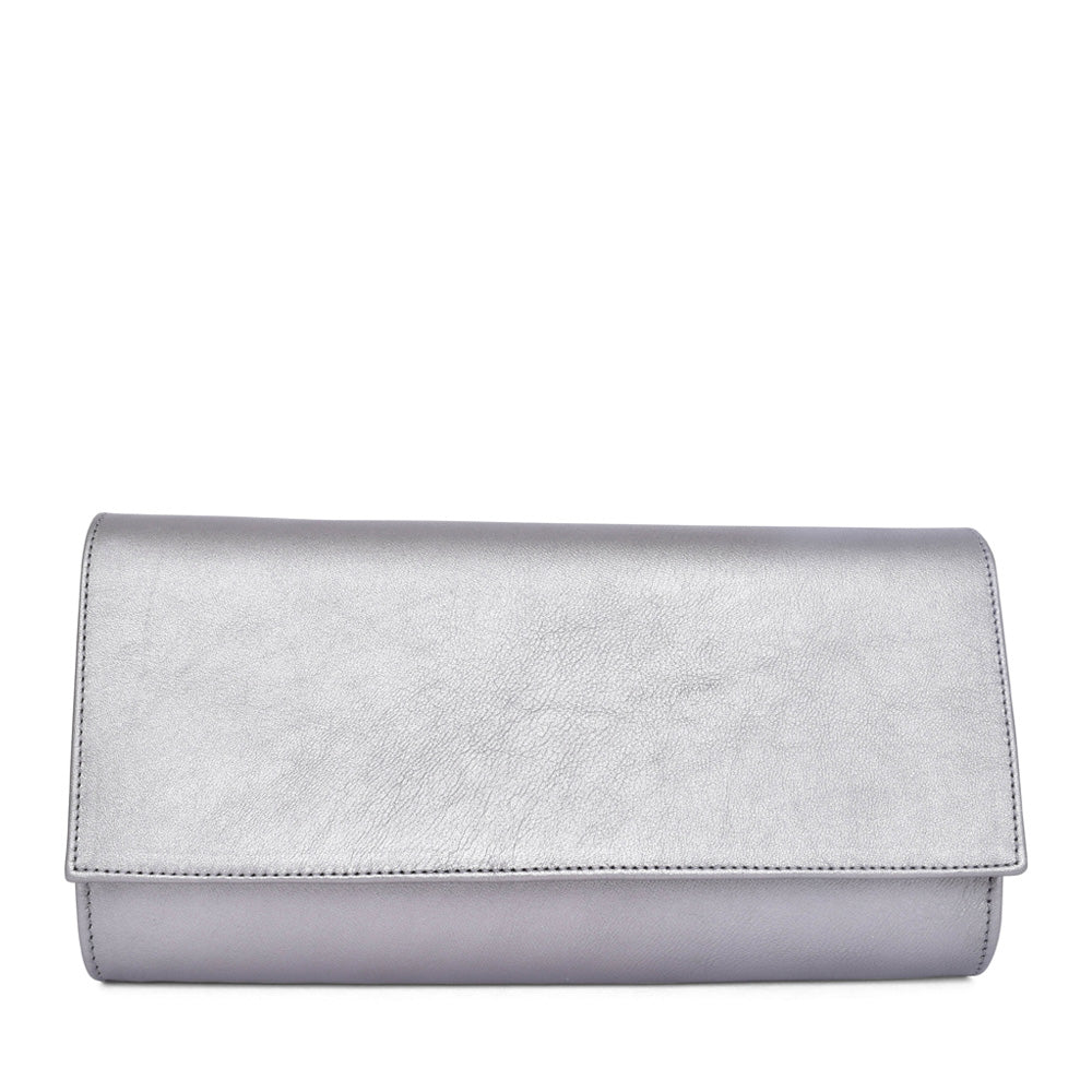 Ladies 310 Envelope Clutch Bag In Pewter