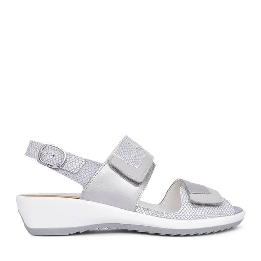 Ladies 225017 Ginger G-fit Velcro Sandal In Silver