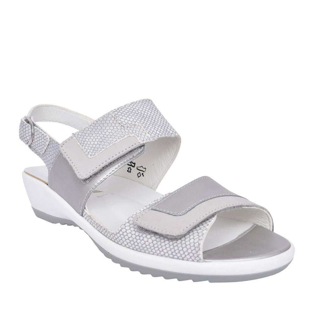 Ladies 225017 Ginger G-fit Velcro Sandal In Silver