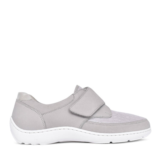 Ladies 496h31 Henni H-fit Velcro Shoe In Silver