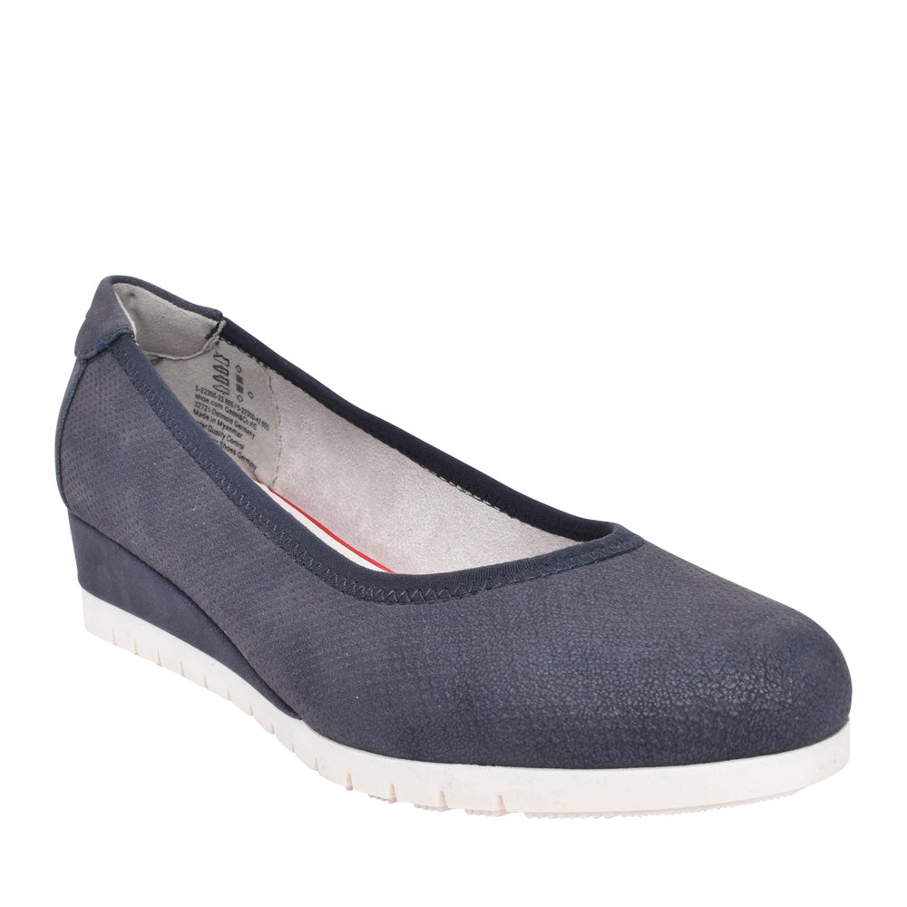 Ladies 5-22300 Low Heel Shoe In Navy