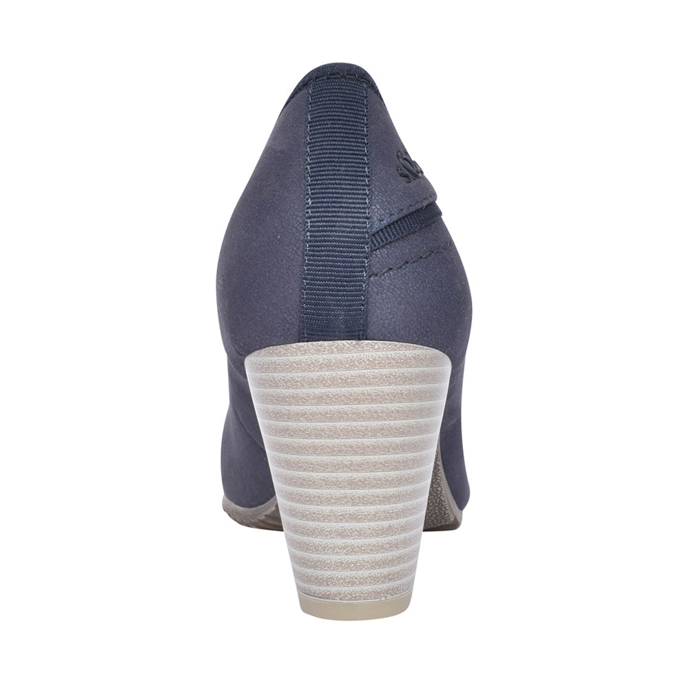Ladies 5-22404 Medium Heel Court Shoe In Navy