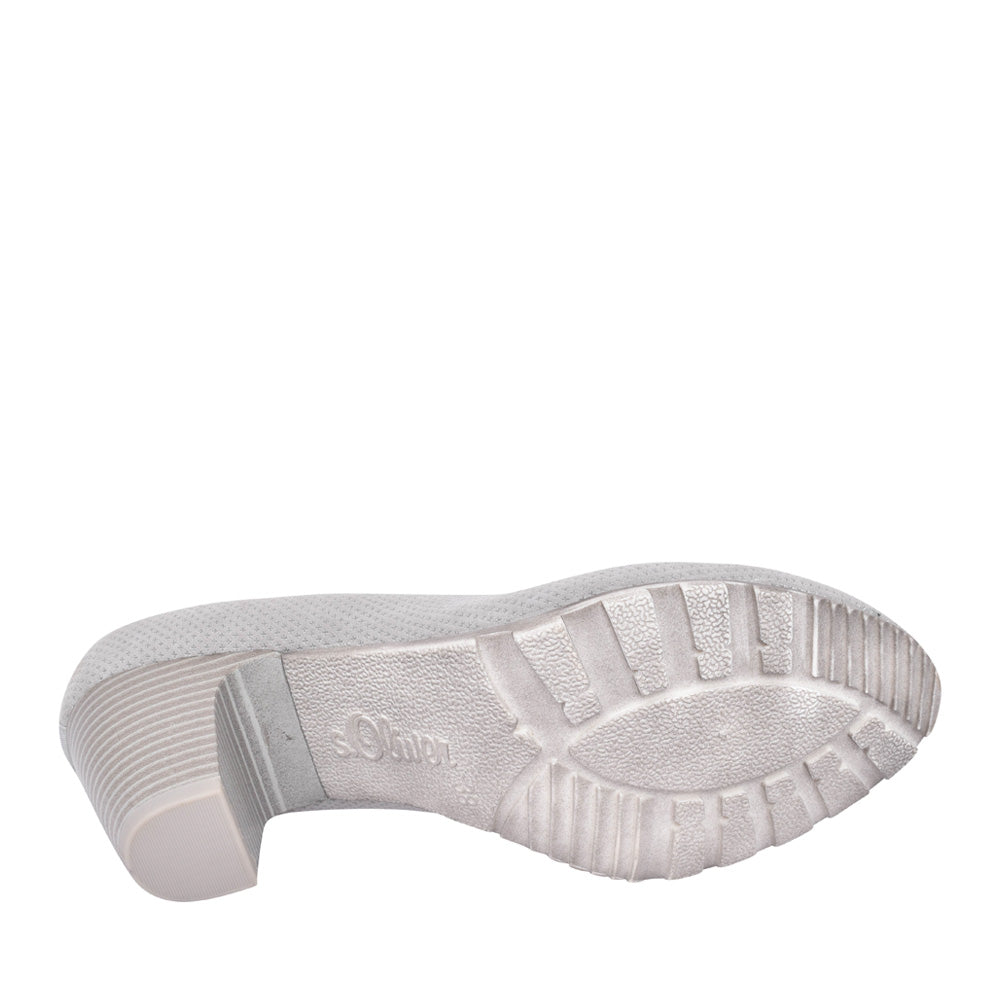 Ladies 5-22404 Medium Heel Court Shoe In Grey