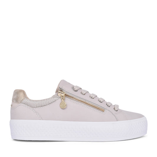 Ladies 5-23600 Laced Trainer In Beige