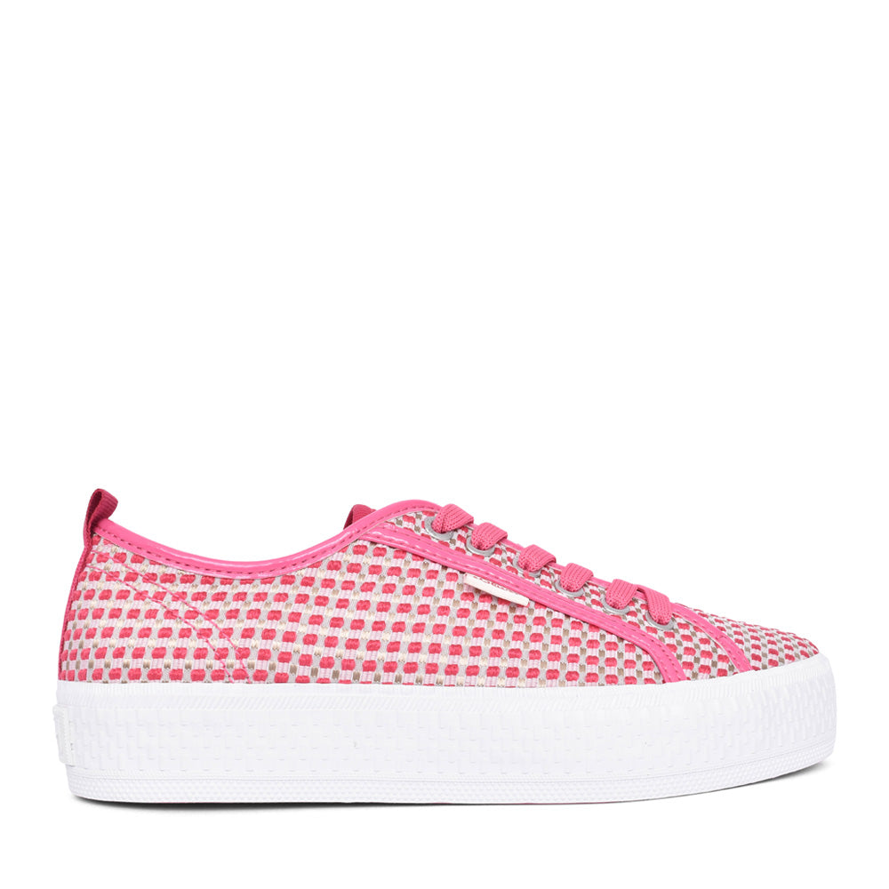 Ladies 5-23650 Laced Trainer In Fuchsia